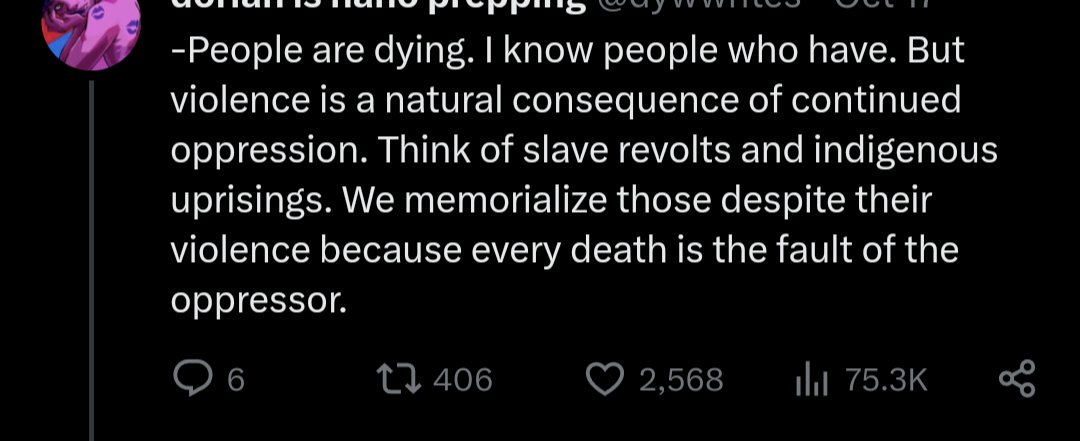 raycohen's tweet photo. The left meme that every conflict is necessarily reduced to oppressor/oppressee, with no room for nuance, and that any action of an oppressee is either laudable or not it's fault, is dangerous https://t.co/ISvs9z1KSZ