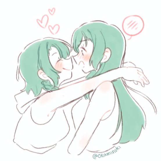 okaminuki's tweet photo. Un pequeño sketch #SayoHina  💚💚 https://t.co/ustoYwwFL3