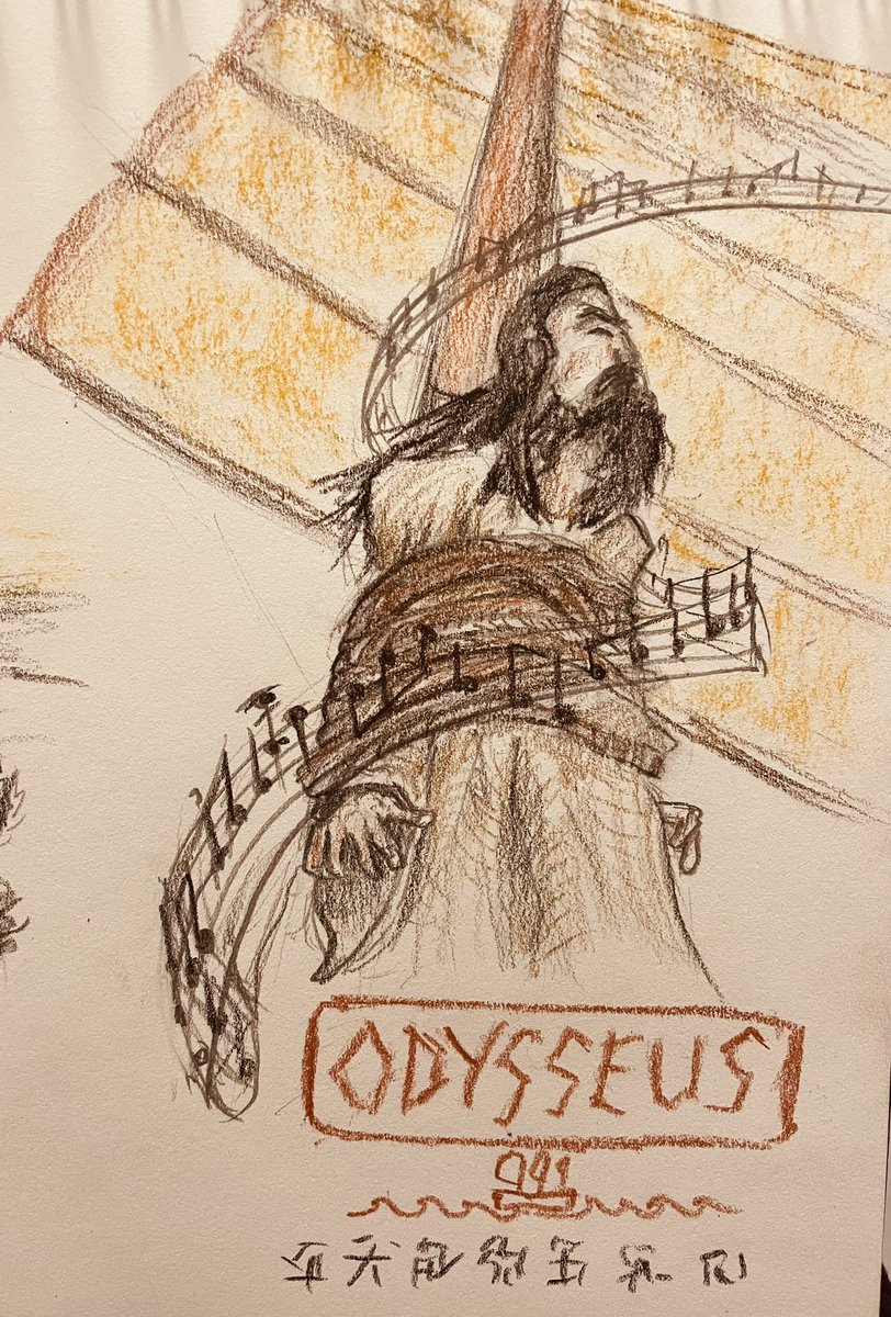 WeeksBenjamin's tweet photo. #Classicstober23 day 20: Odysseus really feels the sirens banging playlist. #ClassicsTober https://t.co/xImtL2Vwml