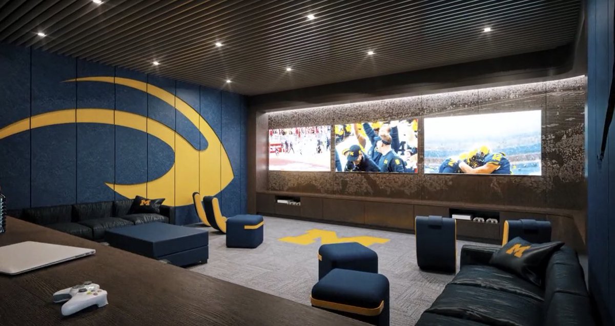 BussinWTB's tweet photo. The new Michigan locker room is going to be SICK (nice touch on honoring the boy @TaylorLewan77 as well) https://t.co/k6uXQ94KoD