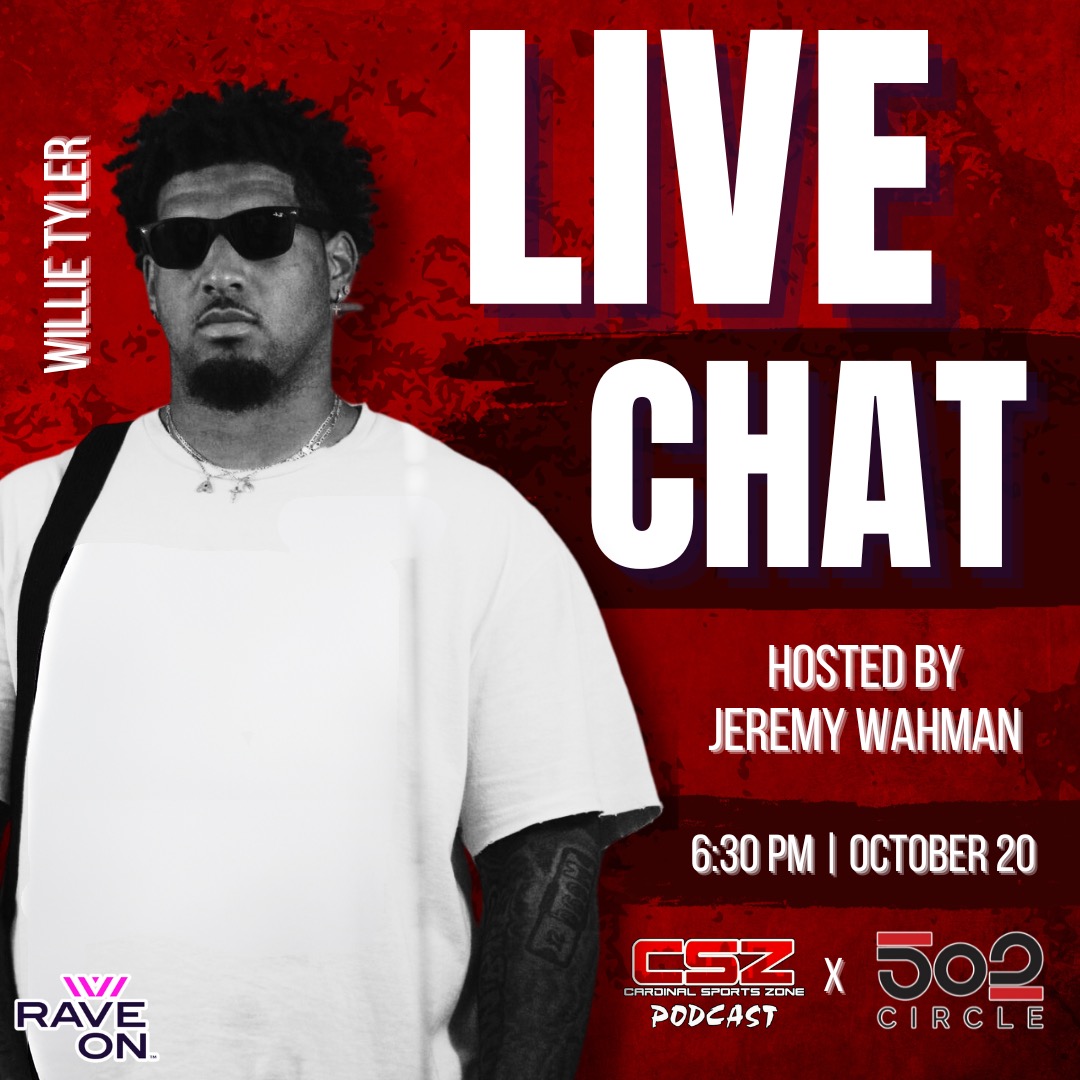 CardSportZone's tweet photo. Tomorrow at 630pm we have the @raveonsports @502_Circle Louisville LiveStream with @TheWillieTyler & @CamRonJKelly hosted by our own @Jeremy_CSZ!
Log in the app & give us your thoughts & questions!
#LsUp #GoCards #BrohmSquad #LetsPlayFootball #RaveOn #502Circle #CSZPodcast https://t.co/mGk5Ws1UJn