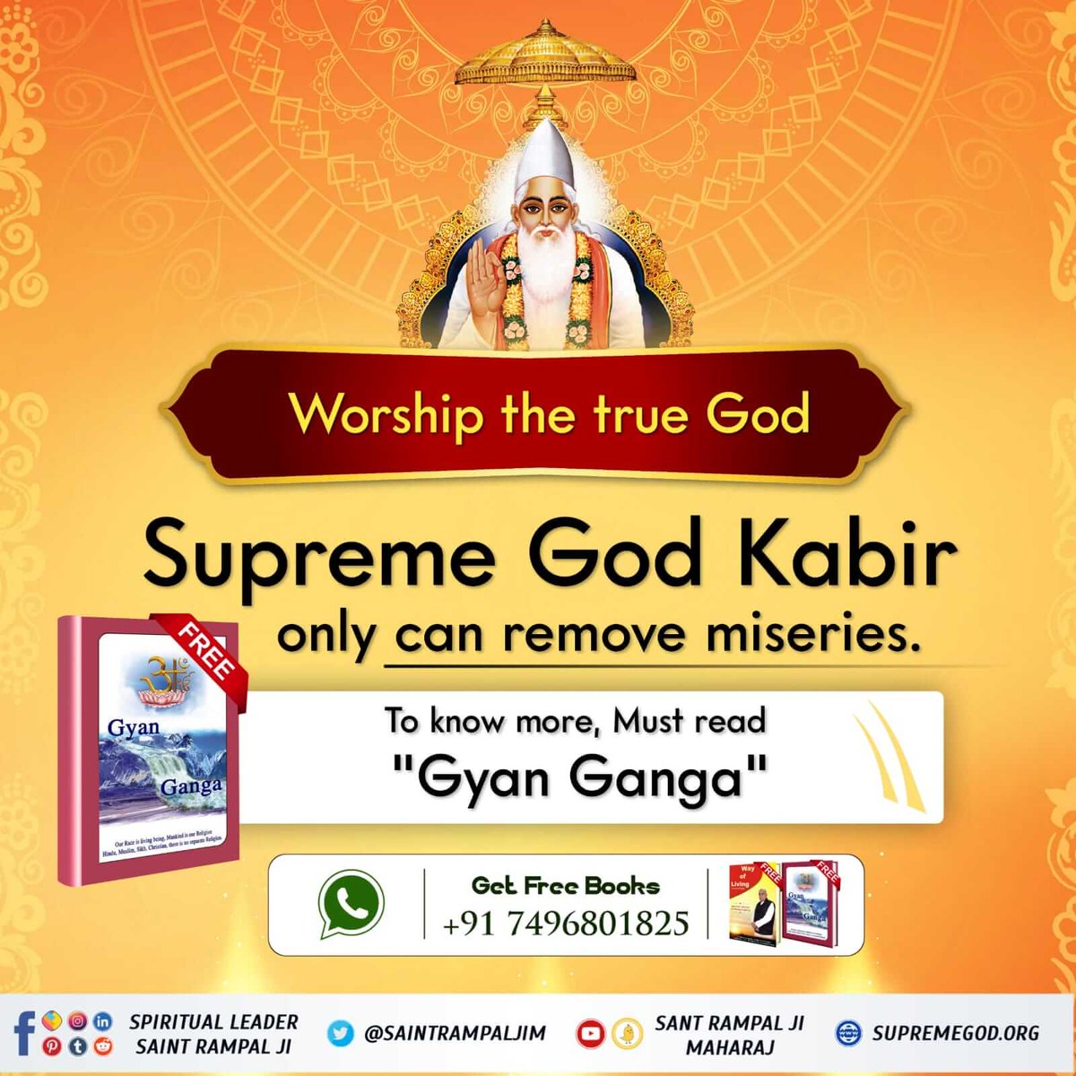 MKVaghela99's tweet photo. #GodMorningFriday
Kabir is God
God Kabir appeared before Shri Nanak Dev Ji on the bank of river Bein and took him to Satlok (Sachkhand) and showed him His SatPurush form and then on the third day left him back on the Earth. https://t.co/6P4BjGkn5X