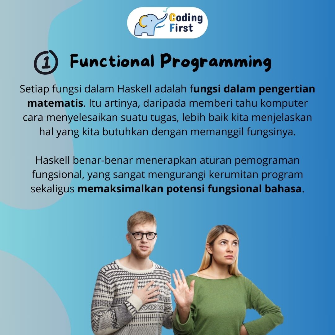 codingfirst_id's tweet image. Kali ini Fico mau kasih tau kenapa sih kita harus belajar Haskell??🤔
Jawabannya karena Haskell mengajarkan pemikiran fungsional yang kuat untuk memecahkan masalah dengan lebih elegan dan efisien.
#codingjourney #coding #codingfirst #purwokerto #codingfirstpurwokerto #haskell
