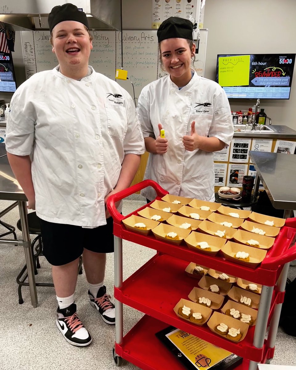 Emma and Xavier have been rocking Jaguar Treat Tuesdays (and sometimes Thursdays) in Culinary Apps!  ☑️ created a concept ☑️inventory ☑️ordering ☑️deliveries ☑️customer service ☑️product testing ☑️planning &amp; organizing ☑️teamwork