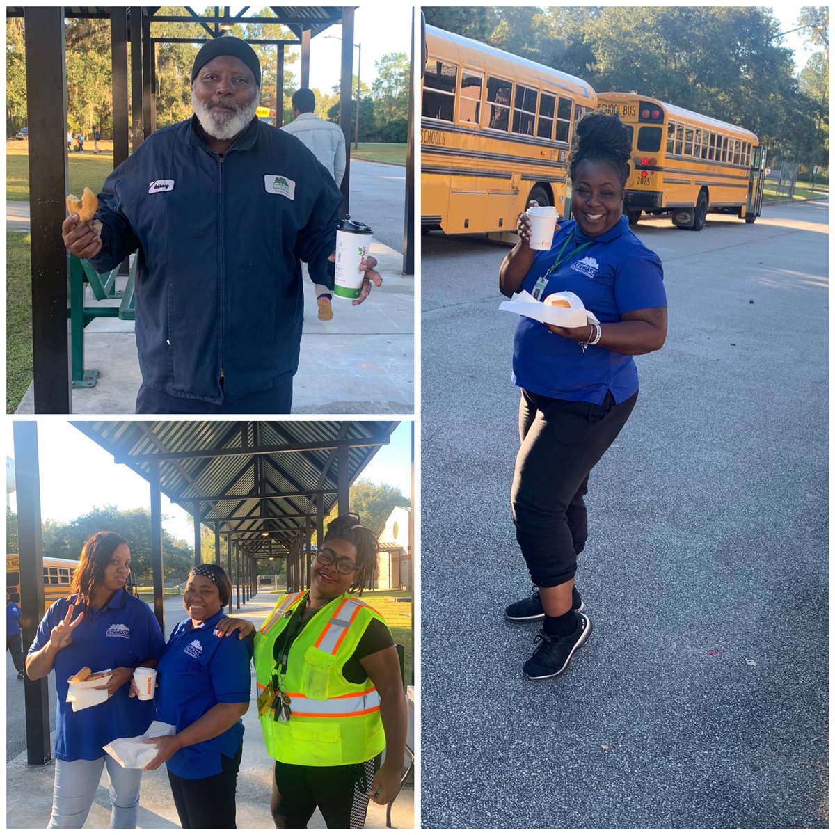 Educator_P's tweet image. We Dough🍩Nut what we would do without our Bus Drivers🚌. This week @SWES_Station celebrated our drivers with hot coffee and doughnuts. @SCCPSS #schoolbusdrivers