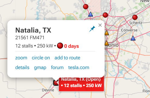 Natalia, Texas 12 stall supercharger opened on 19 OCT 23. The trip to Laredo will be a little easier now.