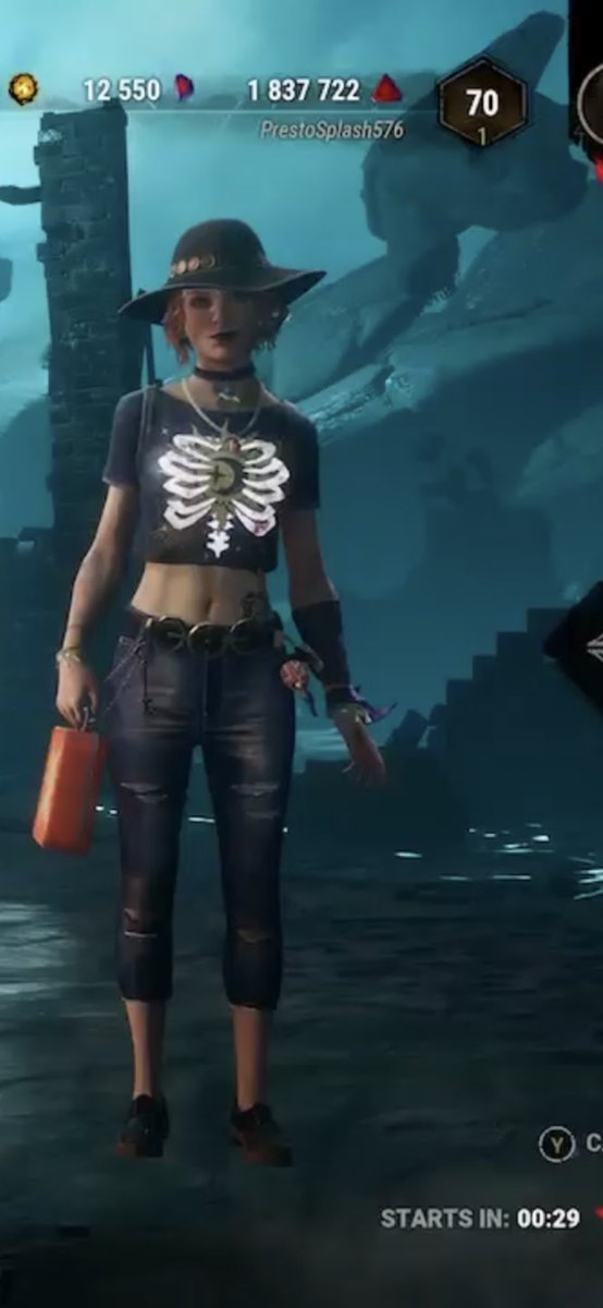 This is the outfit I came up with for Mikaela’s Halloween “sweater”! I really love this shirt and the cute little backpack she has in the back. It’s different from the original concept and not truly a recolor as others suspected. #DeadByDaylight #DBD #DBDMikaela