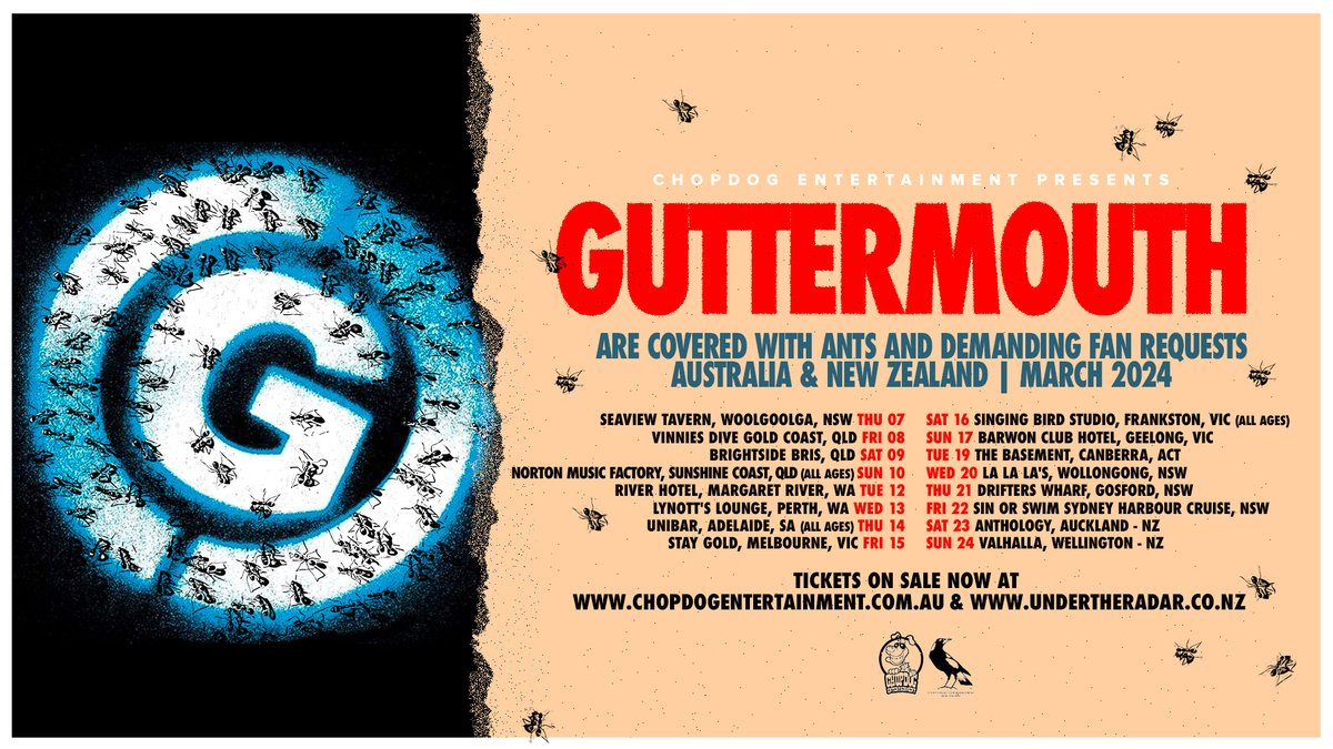 chopdogent's tweet photo. Yeah we know, you've pissed away a lot of dough on Guttermouth 🐜 already. But on behalf of us here at Chopdog, we ask you to add a little something to our collection plate 🍽️ ... Buy Tix &amp; Request Songs Now at https://t.co/At9eiK8fNE 🎟 https://t.co/0xDM0jG6ya