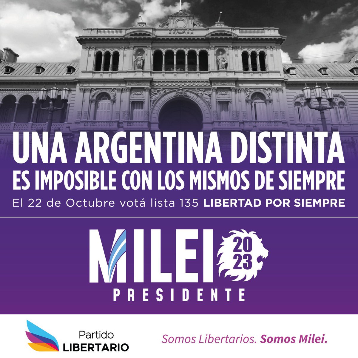 Este 22 de Octubre vamos a cambiar la realidad del país. 

Somos libertarios. Somos Milei.

<a href="/JMilei/">Javier Milei</a> @NicolasEmma10 <a href="/VickyVillarruel/">Victoria Villarruel</a> 
#mileienprimeravuelta 
#ArgentinaPotenciaConMilei