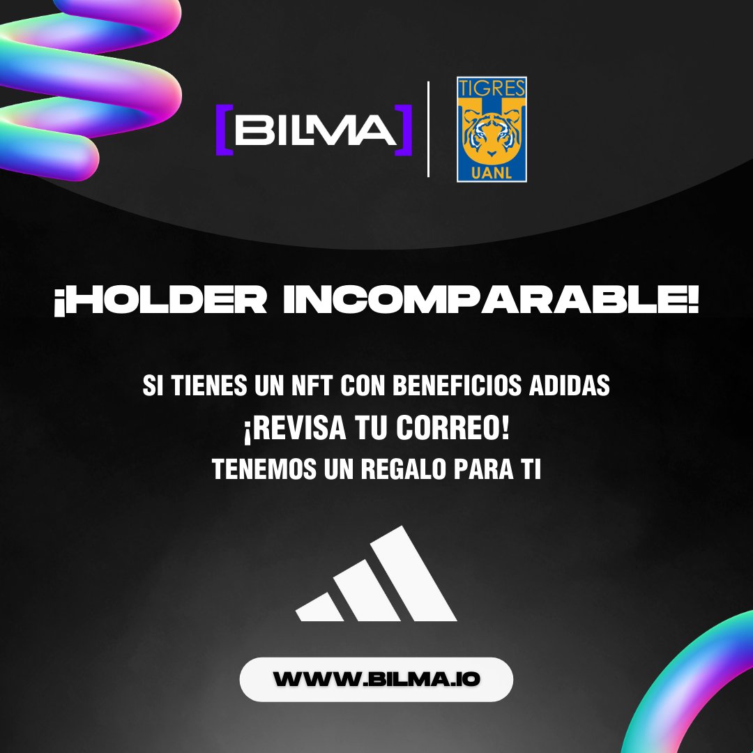 Holder incomparable 👀

<a href="/TigresOficial/">Club Tigres 🐯</a> y <a href="/adidasMX/">adidas México</a> tienen una sorpresa para ti.🎁

Si tu NFT tiene beneficios Adidas, revisa tu correo. 🙌🏼