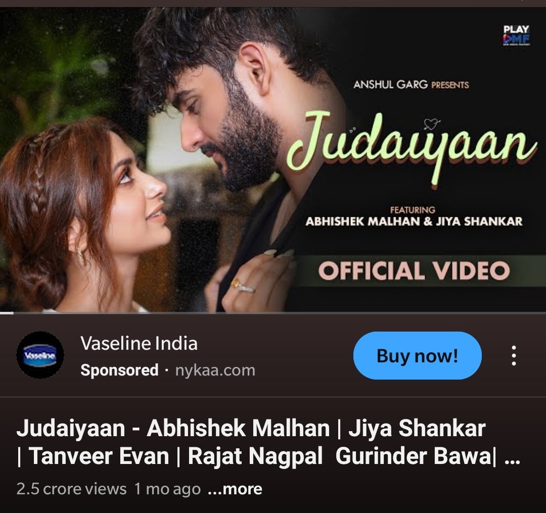 #Abhiya 's song #Judaiyaan just hit 2.5 crore views.
A huge congratulations to all the team of judaiyaan
#abhishekmalhan #Jiyashankar #playdmf