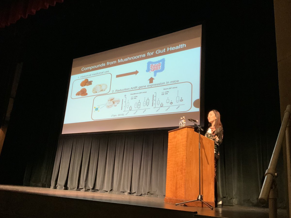 jkellogg916's tweet photo. Two great presentations in one #ACMAP2023 day! The always awesome @MsIchou spoke on her work on #medicinal and #culinary #mushrooms and their impact on gut receptors! @ACMAP_Official https://t.co/J19Vy4PBWZ