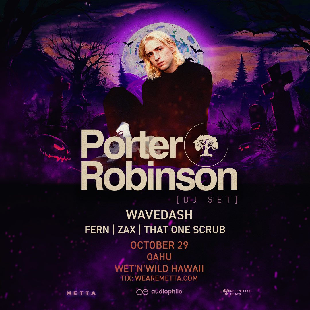 itsthatonescrub's tweet image. i got my wish 💫 i’m incredibly star-struck to join the legendary @porterrobinson for his SOLD OUT honolulu show 😭😭😭

immense gratitude to @audiophilehq for the stellar opportunity to perform alongside one of my all-time musical heroes 🖤 

see you scrubs on sunday, oct 29!