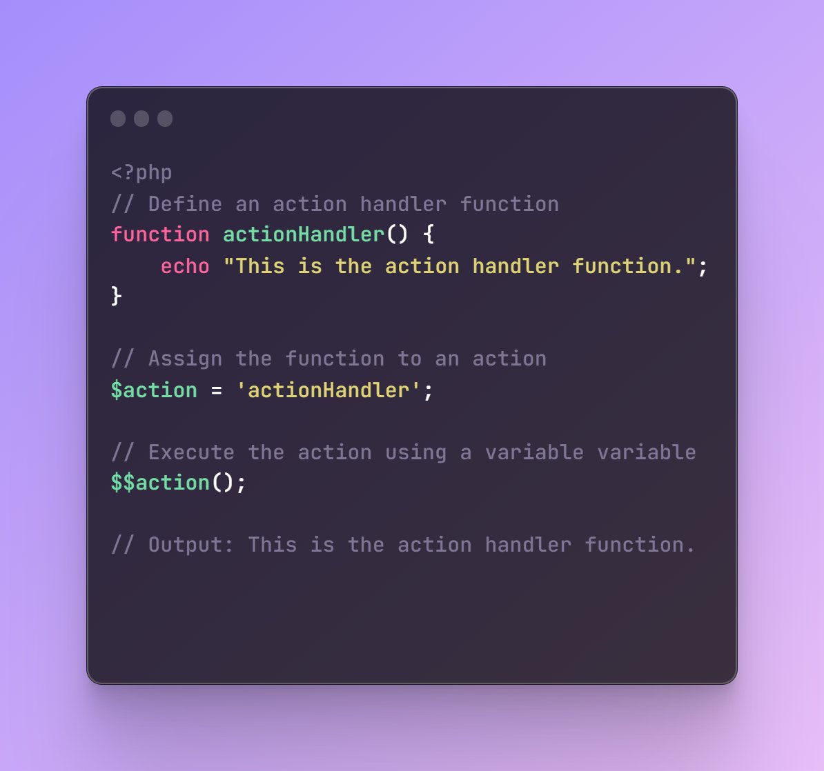 prateekbhujel's tweet image. Tip :
Execute dynamic functions using variable variables in PHP. Enhance code flexibility and reusability with this dynamic approach. Ensure security for safe usage.
#PHPProgramming #DynamicFunctions
#100DaysOfCode
#php