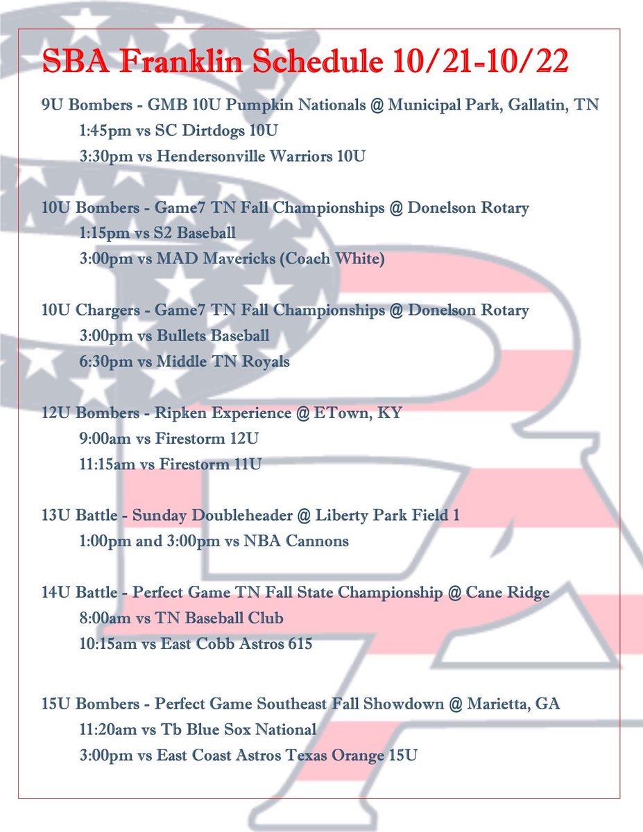 SBA Franklin Travel Baseball tweet media
