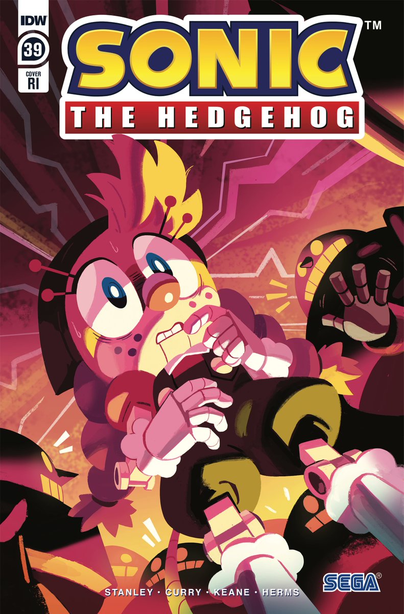 STHComicsIDW's tweet photo. From Sonic the Hedgehog issue 39 Cover RI, Art by Nathalie Fourdraine https://t.co/6qQ5SOERCo
