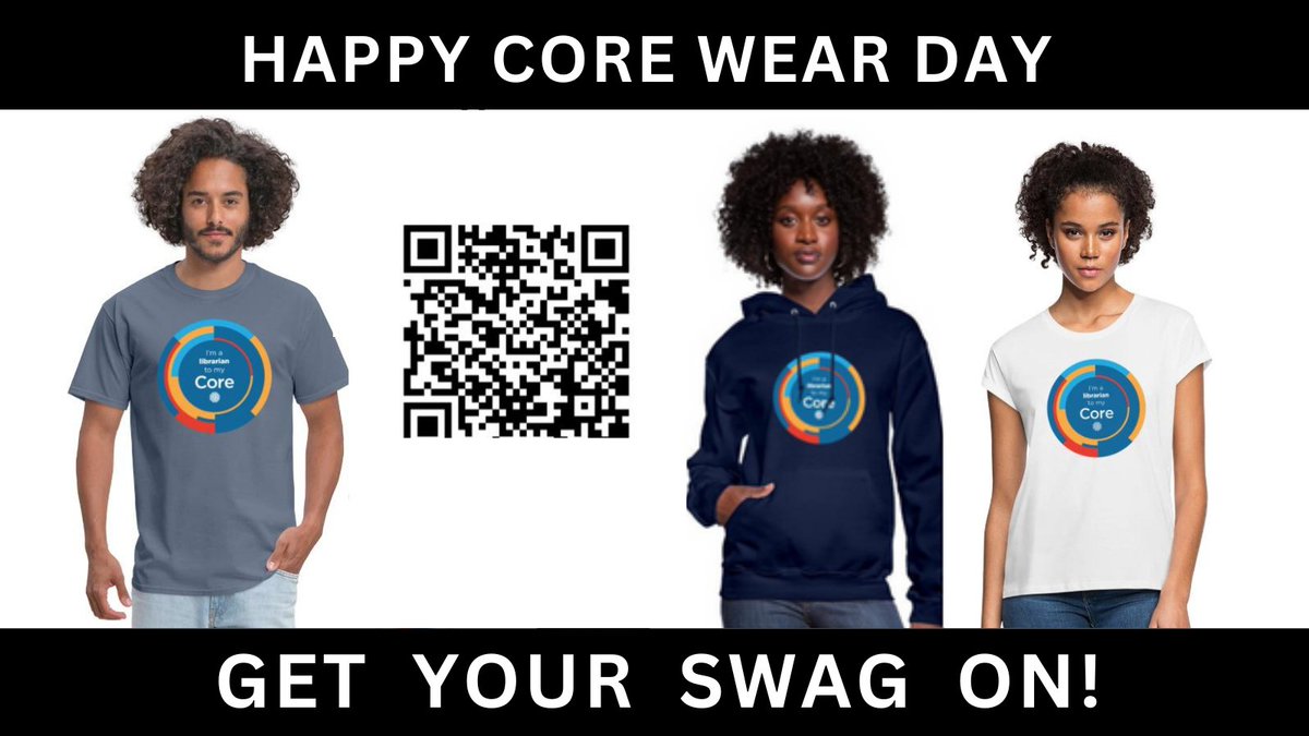 ALA_Core's tweet image. Today’s the day! We can’t wait to see everybody decked out in their Core Wear. Share photos on Twitter, Instagram, and LinkedIn with #CoreForum2023. Scan the code below to visit the Store. Stock up while everything is 20% off - NOW through Tue! #Libraries #LibraryEvent #SwagSale
