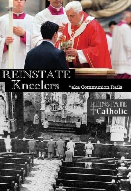 Re_Catholic's tweet photo. Reinstate Kneelers.
Bring back #CommunionRails. #ReceivingOurLordOnTheTongue
#synod #ComeHolyGhost https://t.co/cUCUEZWTSq