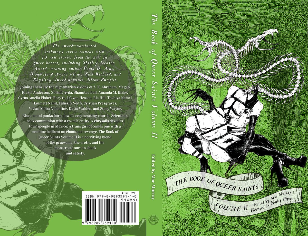 Pleased to present the full cover wrap of THE BOOK OF QUEER SAINTS VOLUME II. 🐍🐍🐍