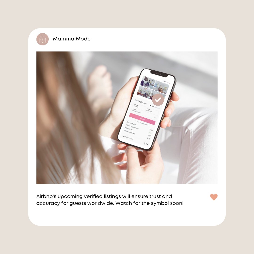 Mammamode's tweet photo. Verified listings are coming to Airbnb! Brian Chesky, the company's CEO, said that verified symbols will start appearing next to the listing from Feb 2024.  Airbnb is trying to solve the issue of listing properties that don't exist, have false information, or are owned by someone https://t.co/i6lsnnxufk