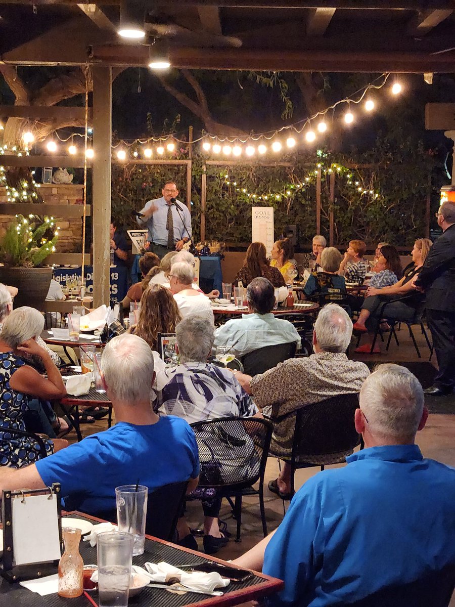 Beautiful evening in Chandler tonight with the @LD13Democrats. Fun dinner event featuring Secretary @Adrian_Fontes. Loved seeing some great friends again doing tremendous work for this important district. Thank you!