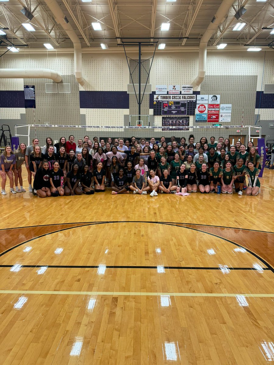 TCHSVOLLEYBALL's tweet image. (A) Trinity Springs defeats Timberview in 3! What a match for both teams! 

Thank you to our parents, players and coaches for hosting our Future Falcon #BattleAtTheCreek 

@KISDAthletics @TCHS_WAthletics @TSMSKeller @TMS_LadyHawks