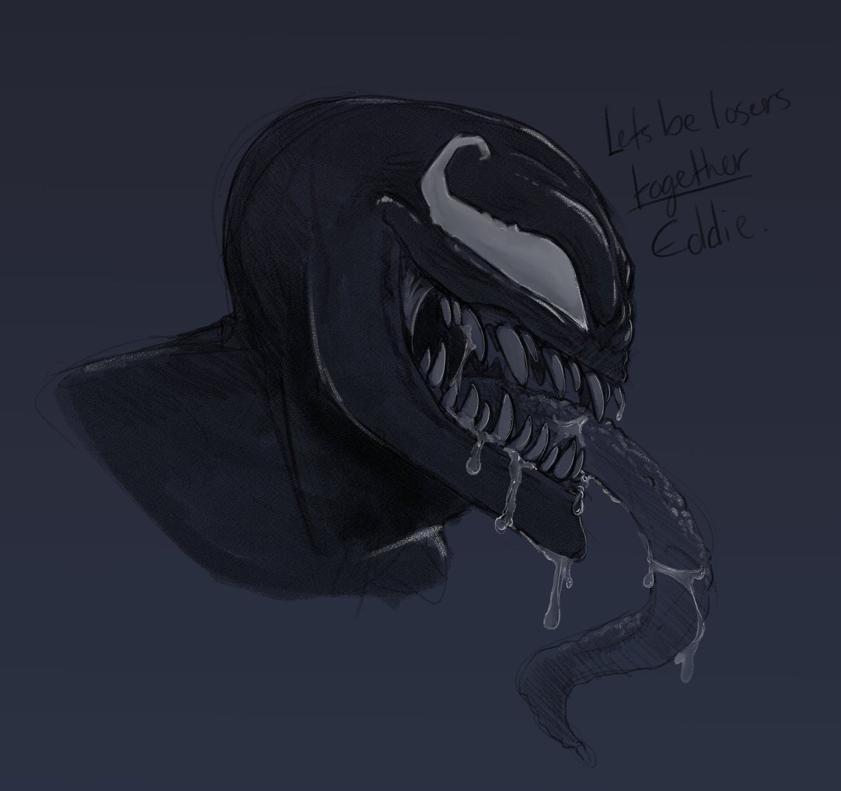 Getting excited for #SpiderMan2 and drew the ever so lovely, Venom.