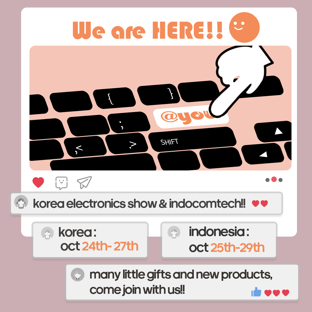 EpomakerK's tweet photo. Epo Fams and Lovers ~
We will be at the 🇰🇷Korea Electronics Show & 🇮🇩Indocomtech
🇰🇷: Oct 24th-27th
🇮🇩: Oct 25th-29th
Will be giving out little gifts💖
🥳Let's Play~
#epomaker #koreaelectronicsshow #KES #한국전자전 #전자전 #KES2023 #KES한국전자전 #indocomtech #indocomtech2023 https://t.co/jkEDIQ9CYw