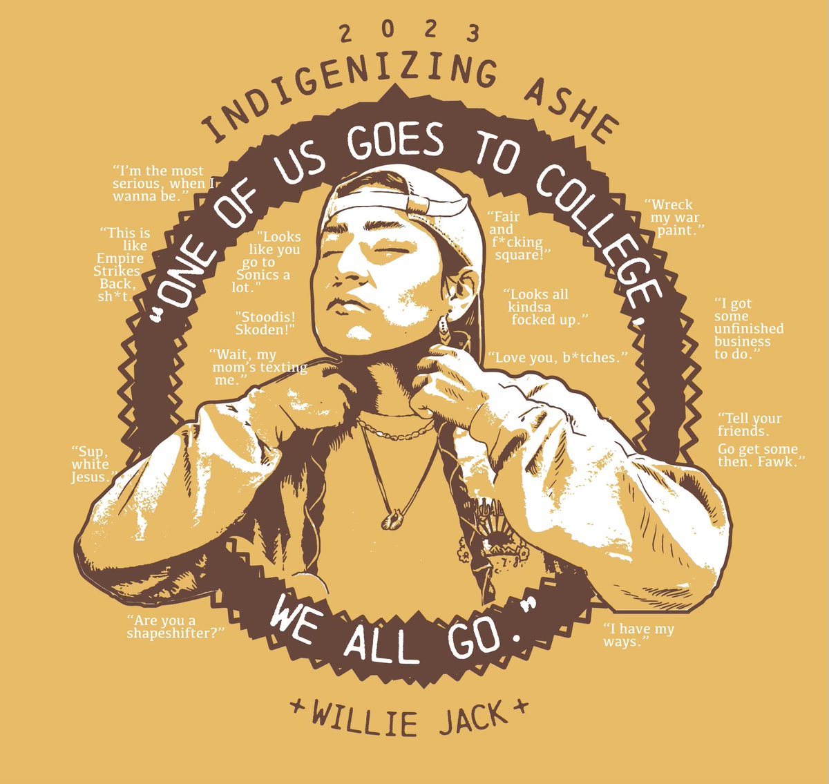 #IndigenizingASHE T-Shirt Design. Order by Oct 24th! #ASHE2023

Design by @badwinds