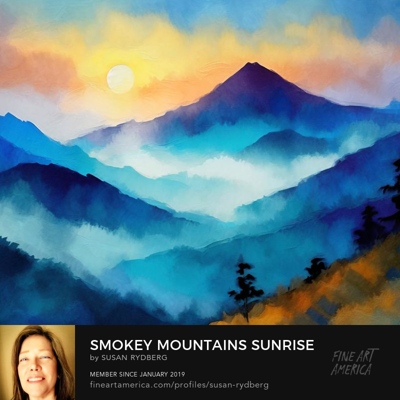 Smokey Mountains Sunrise  #sunrise #sky #mountains #smokeymountains #digitalart #art #homedecor #watercolor #painting #abstract #travel #BuyIntoArt #gifts #wallart #adventure 
 
fineartamerica.com/featured/smoke…