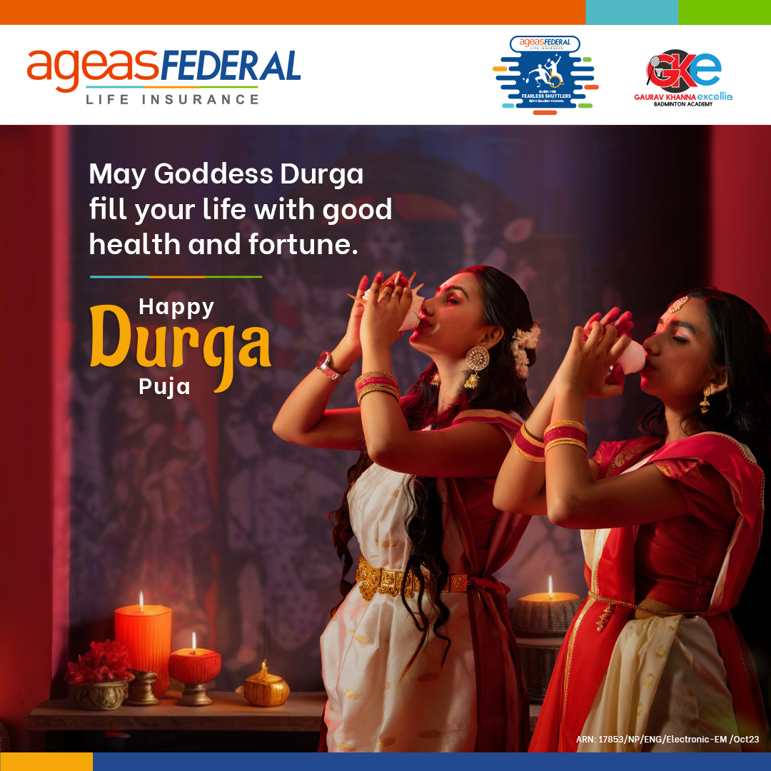 May the divine blessings of Maa Durga bring peace, happiness, and harmony to your home. Here's wishing you and your loved ones a very Happy Durga Puja. #DurgaPuja #FutureFearless #AgeasFederal
