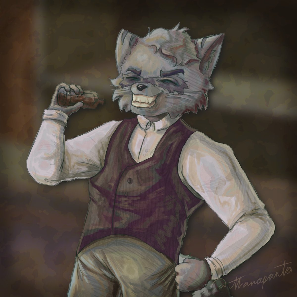 martyrgeist's tweet image. bourbon is his favorite type of alcohol 😵‍💫

#hemlock #furyart #oc #webcomic