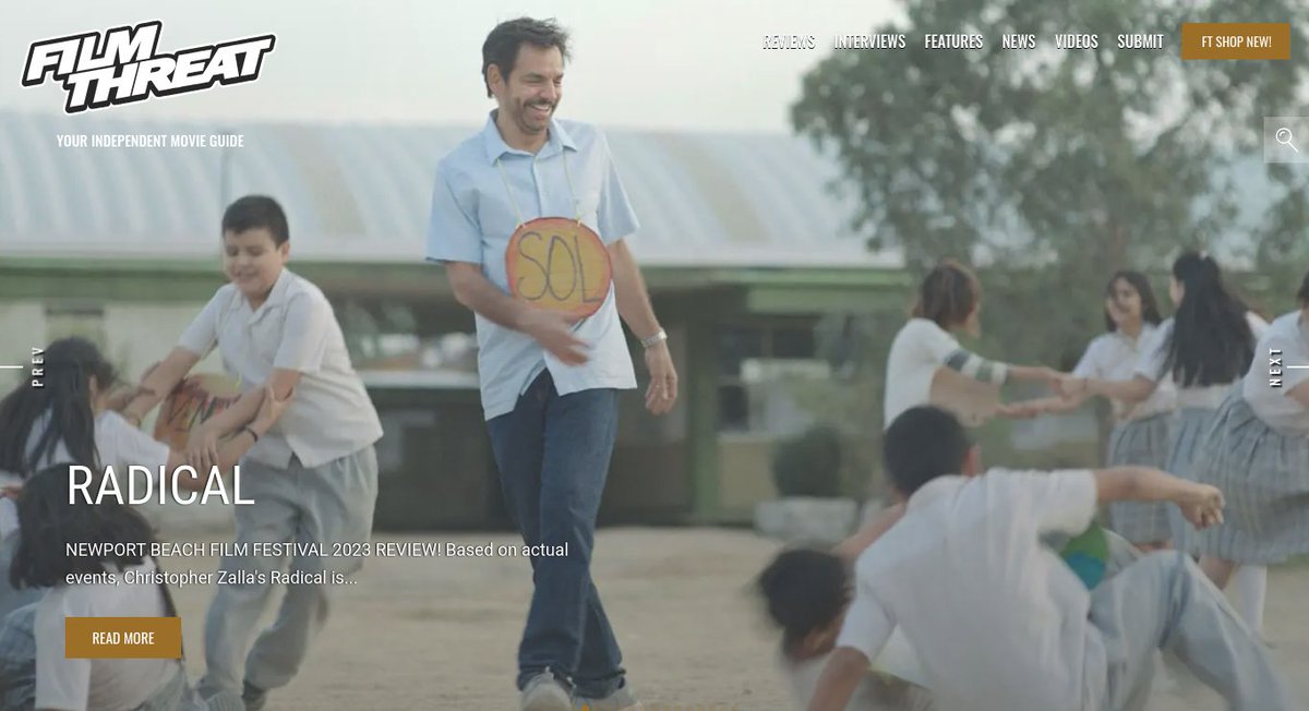 FilmThreat's tweet photo. “Throwing away the curriculum, Sergio asks the students what they want to learn…” Alan Ng reviews Radical; which screened @nbff.
https://t.co/ewTXmJNoSS #NBFF #FilmThreatNBFF #NBFF2023 https://t.co/s2j8m6eUKb