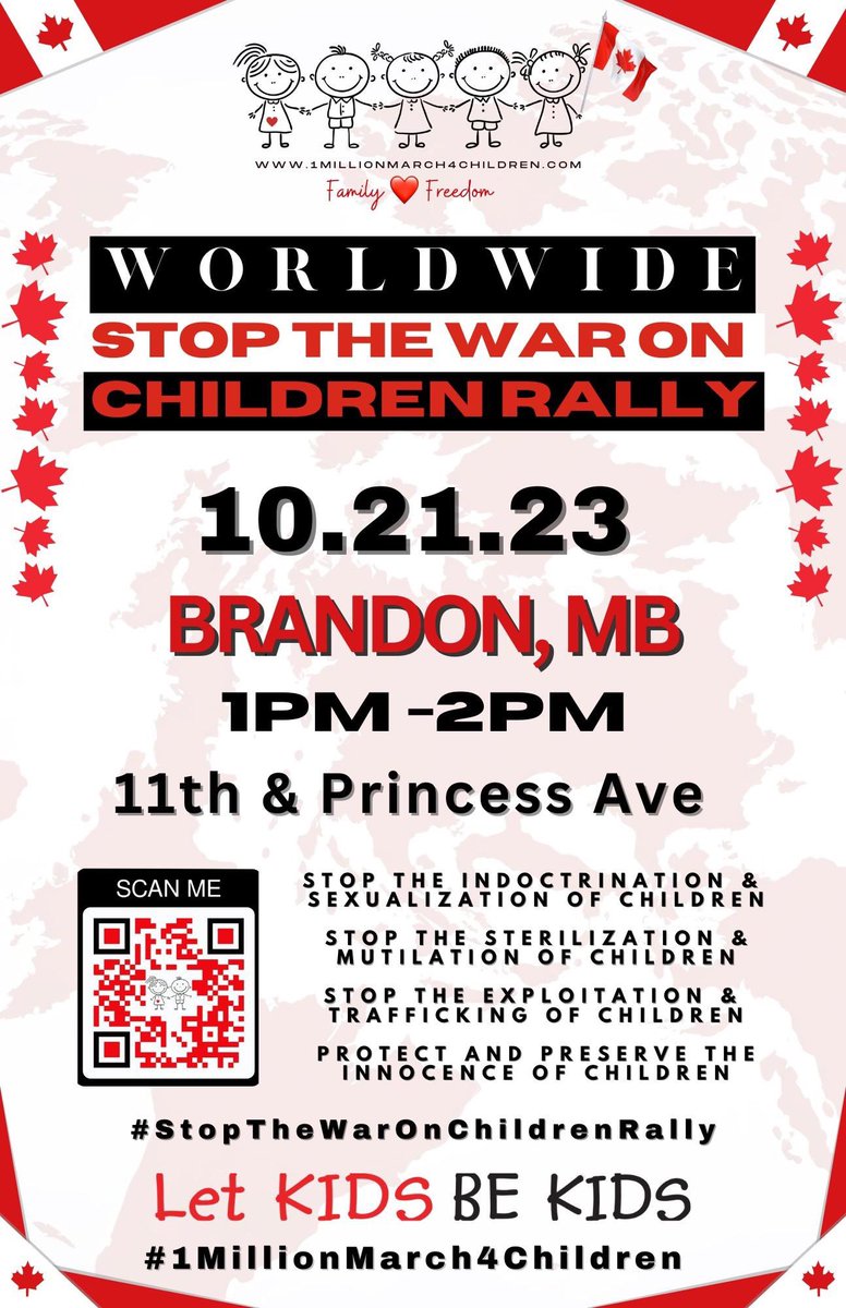 Manitoba Locations!
#StopTheWarOnChildrenRally #1MillionMarch4Children