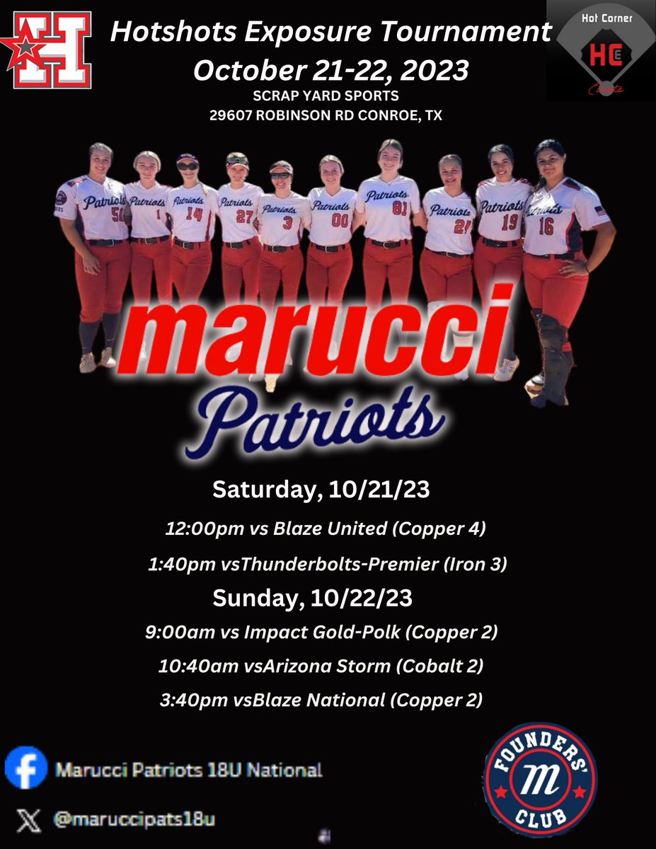 krista_womble's tweet photo. My @MarucciPatsGC @maruccipats18u girls are hitting the road all over the south this weekend in North AL &amp; in TX! Coaches, come check out these talented ballers! Big thanks to @BSherSB for the pep talk for them tonight! #maruccipatriots https://t.co/R710X07Wv5