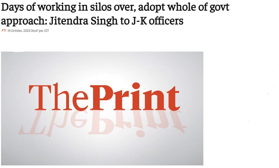 The Print: Days of working in silos over, adopt whole of govt approach
#DARPG #DoPT 

Read:
theprint.in/india/days-of-…
