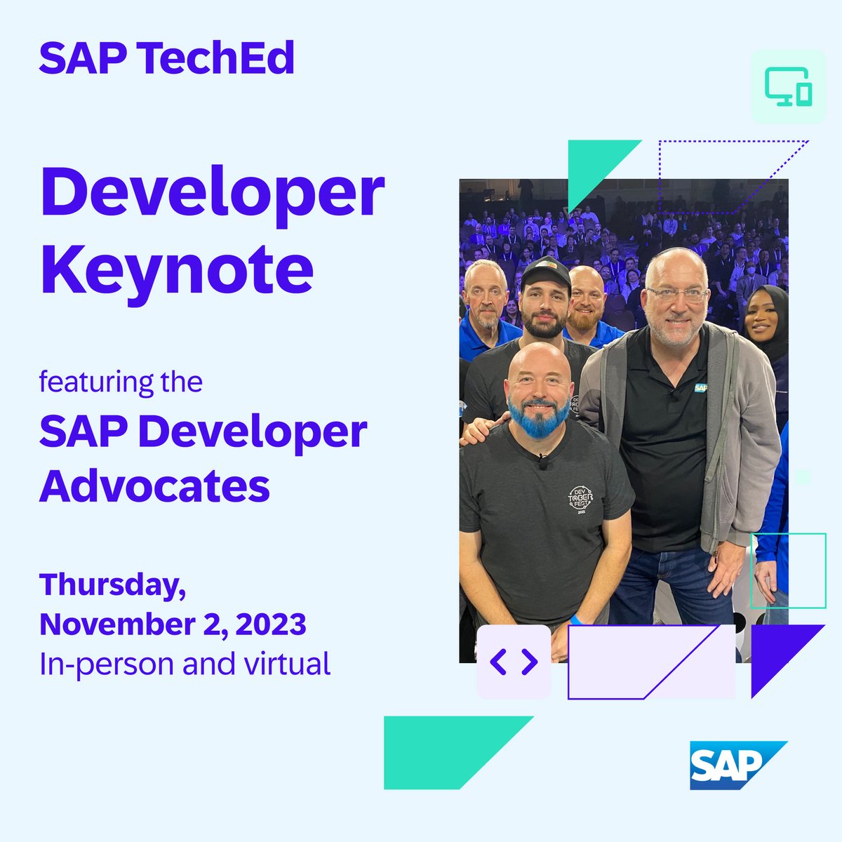 20 Years of Innovation! 🤖 
Join us at #SAPTechEd as we honor this milestone on stage together. 🤝 sap.to/6018uw51o

P.S. Tune in to be one of the FIRST to know this year's Devtoberfest winners. 👀