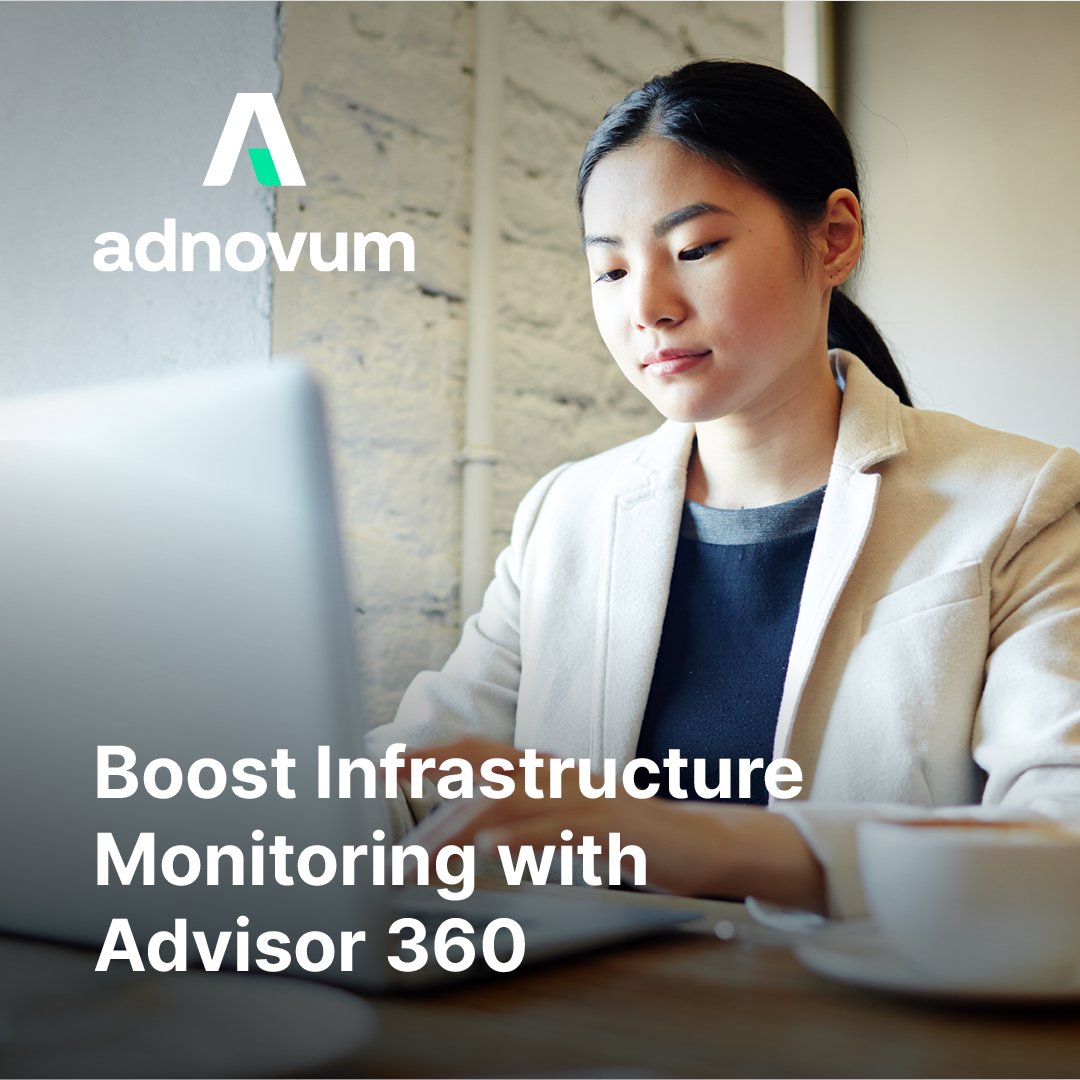 AdnovumSG's tweet photo. It may be overwhelming for your growing business to sift through large volumes of data generated by #InfrastructureMonitoring tools and identify meaningful insights. Adopt Adnovum’s #Advisor360 solution to overcome this challenge. Learn more: https://t.co/3d9x2Hiif9 #adnovum https://t.co/pfVrypGLf7