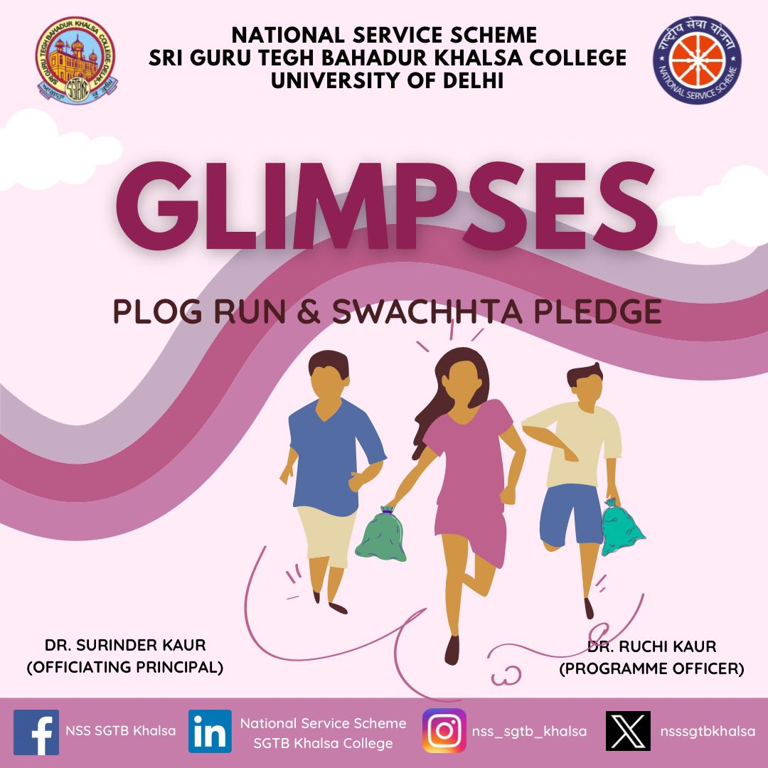 nsssgtbkhalsa's tweet photo. Presenting you the glimpses of Plog Run and Swachhta Pledge under Swachhta hi Seva Campaign
.
.
.
#projectdhara #nss #shs #swachtahiseva #nsssgtbkhalsa #plogrun #cleanliness #pledge #swachbharat #cleangreen https://t.co/NN0aCBwtGv