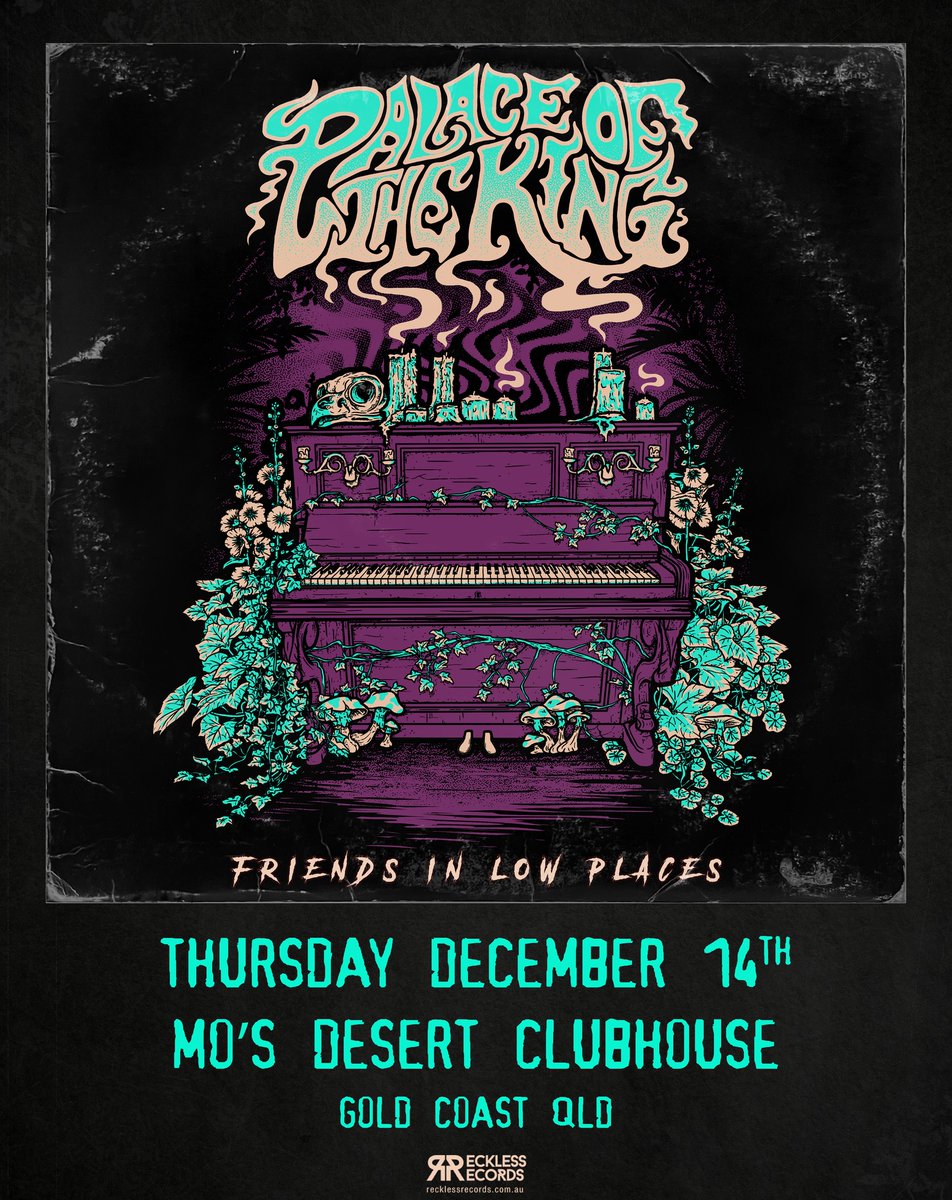 Goldy! See you Thurs 14th Dec at @mosdesertclubhouse! We're supporting Melbourne rockers @PalaceOfTheKing as part of their 'Friends In Low Places' album launch tour with locals @jolleemusic. Tickets here: mosdesertclubhouse.com/events/palace-…