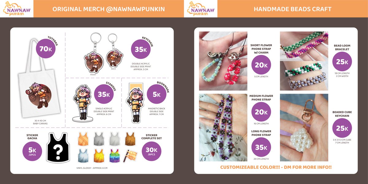 nawnawpunkin's tweet photo. 🚨Catalogue update for ICC2023 & CF17🚨
✨Skip and Loafer, Oshi no Ko, Spy x Family, holoTempus, Nu: Carnival, Slow Damage, handmade beads craft, original merch
Pick up :
📃https://t.co/AzDfQ2BrHA
Mail order :
🍏https://t.co/sSImWmBWpO
🍊https://t.co/GPgcPIlbaq
💞&RT pls! https://t.co/ZRjMIVICw5