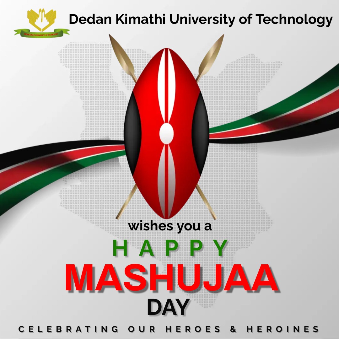 Happy Mashujaa Day!!

As we commemorate this day, we remember all the heroes and heroines who sacrificed for this nation's love, including Dedan Kimathi Wachiuri, whom our institution is named after.

 #MashujaaDay #KenyaHeroes #DedanKimathi #RememberingHeroes