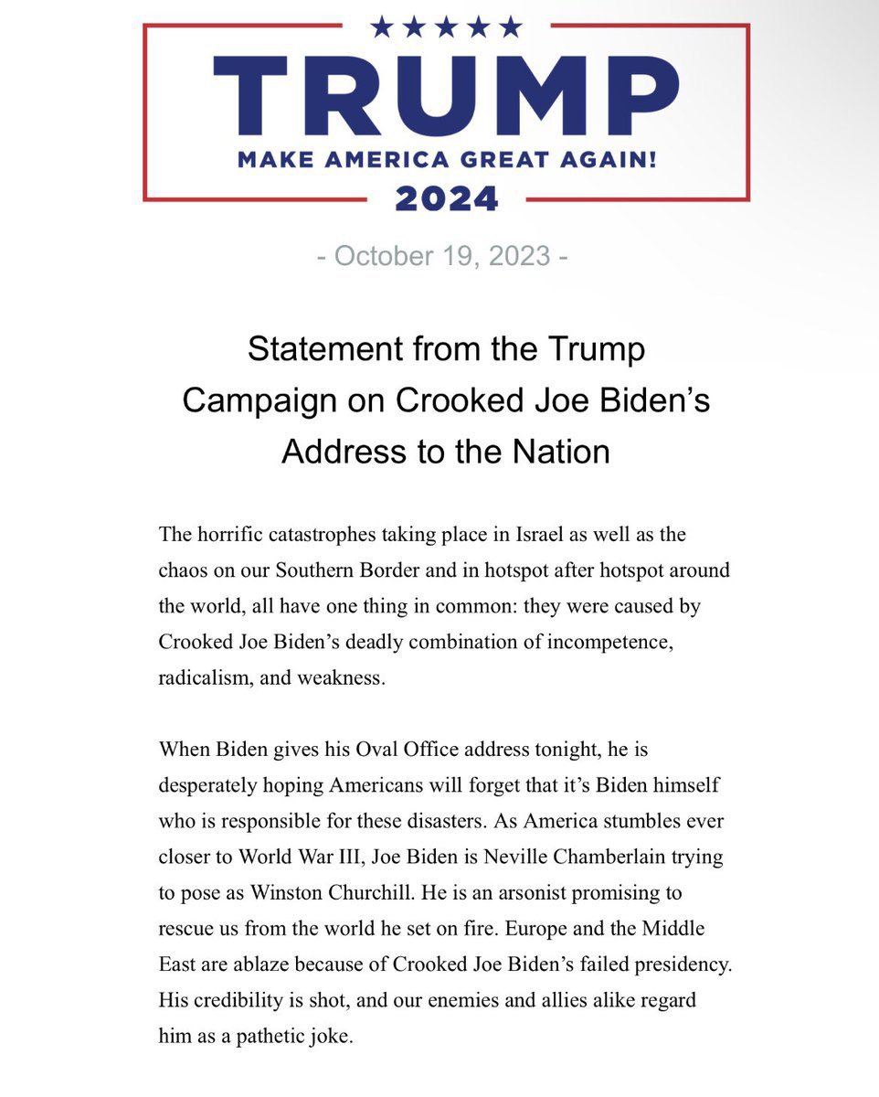 Suzy_1776's tweet photo. Statement from Donald J Trump 🇺🇸🇺🇸 https://t.co/EKfSuR3U1S
