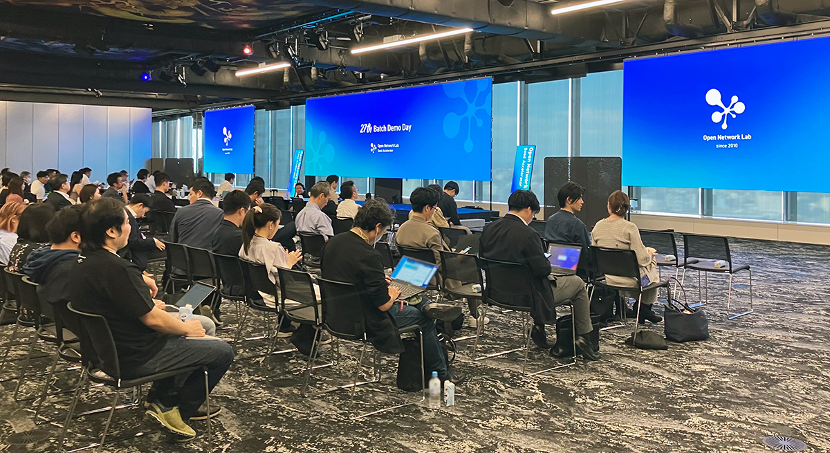 OpenNetwork_Lab's tweet photo. Open Network Lab 第27期 Demo Day シードアクセラレータープログラム、本日開催✨まもなくスタートです!
今期、採択されたスタートアップ5社、卒業生スタートアップによる🎙️ピッチ大会の本番が幕を開けます🕊️ #OpenNetworkLab https://t.co/zY2PB8kfbT