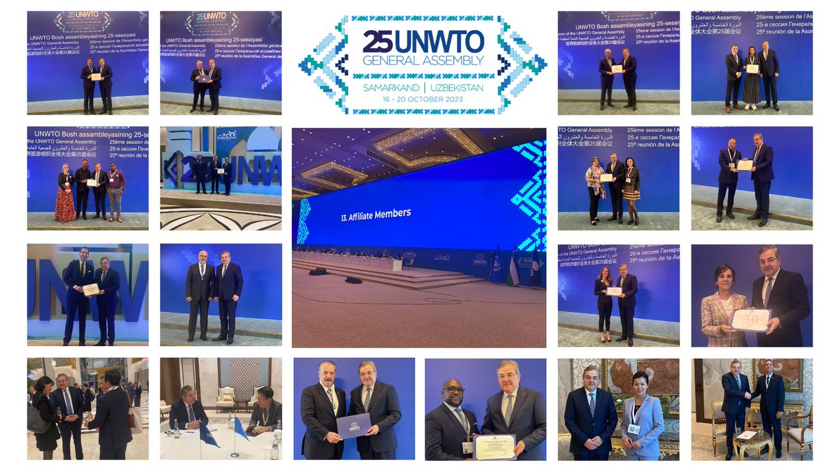 A very productive series of bilateral meetings took place during the #25UNWTOGA in Samarkand🇺🇿

Always a pleasure to engage with our Affiliate Members, and to personally welcome some of the new ones.

Together for a more sustainable tourism industry!🌐🤝