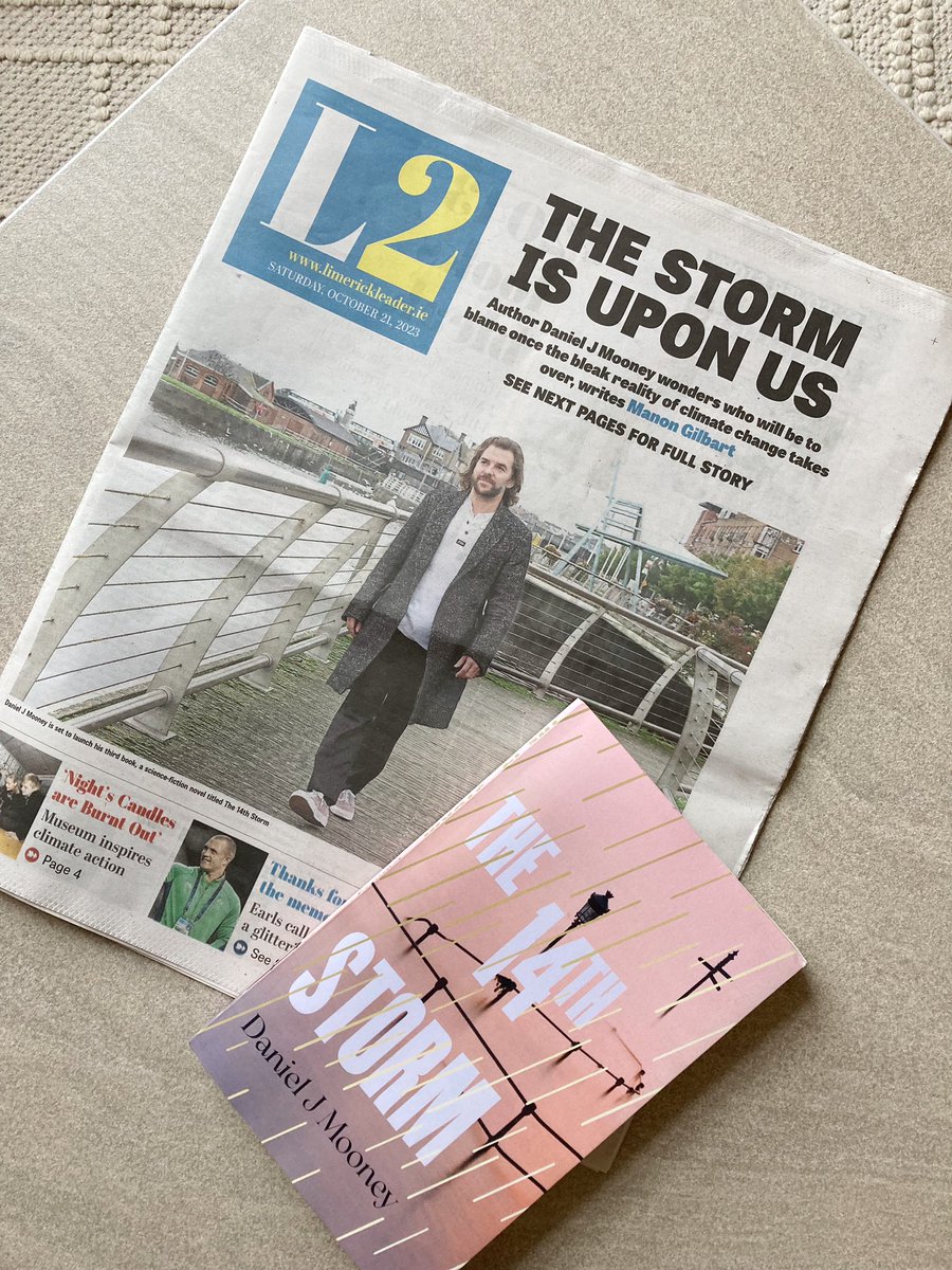 Manon Gilbart (@manongilbart) on Twitter photo Featured in this week’s <a href="/Limerick_Leader/">Limerick Leader / Limerick Live</a>: Dan Mooney’s brilliant new novel, The 14th Storm.
I had a lovely conversation with <a href="/danielmoonbags/">Dan Mooney</a>. We chatted about swapping tales at family reunions, who will be to blame for climate change and Limerick’s infectious attitude. Featured in this week’s <a href="/Limerick_Leader/">Limerick Leader / Limerick Live</a>: Dan Mooney’s brilliant new novel, The 14th Storm.
I had a lovely conversation with <a href="/danielmoonbags/">Dan Mooney</a>. We chatted about swapping tales at family reunions, who will be to blame for climate change and Limerick’s infectious attitude.
