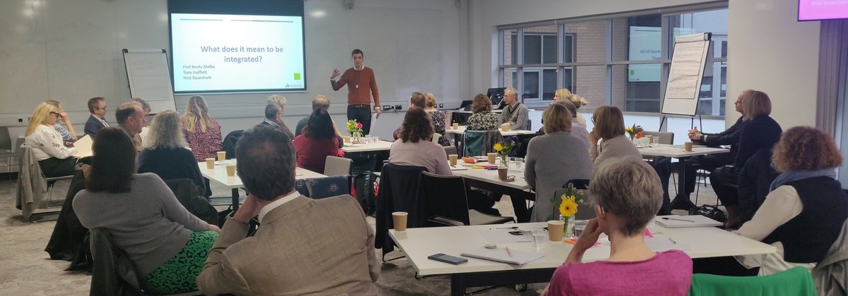 sheinazs's tweet photo. @UoY_SBS @BeckyMalby @helenaebbs @misfogg Nick Downham asking "what does it mean to be integrated" for you &amp; as a system #INTYork https://t.co/ItRouVVOsa