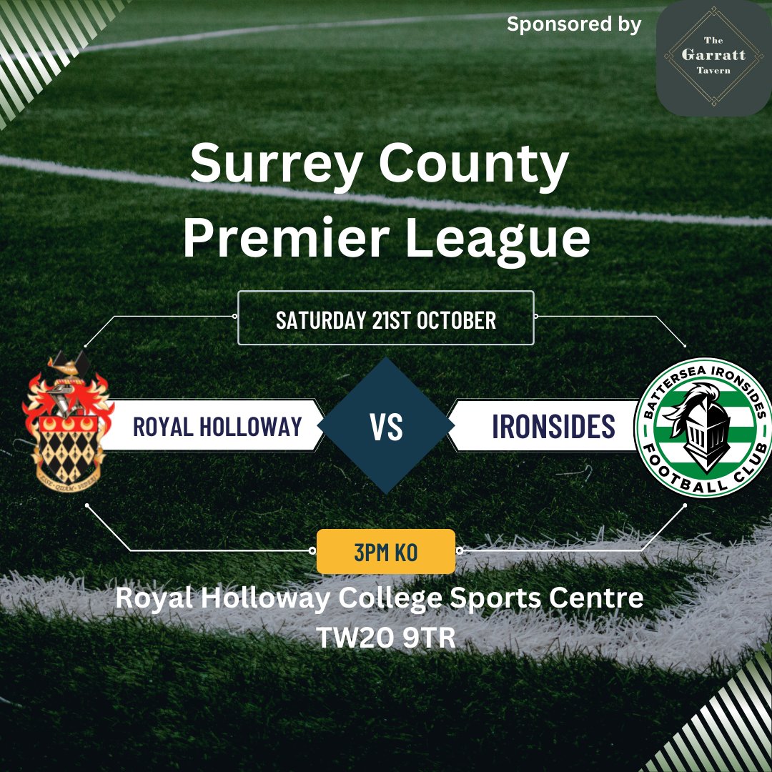 Our 1st XI travel to @afc_rh94 this Saturday in the @SurreyPremierCF. 3pm KO @ Royal Holloway College Sports Centre

#Irons ⚒️⚽️