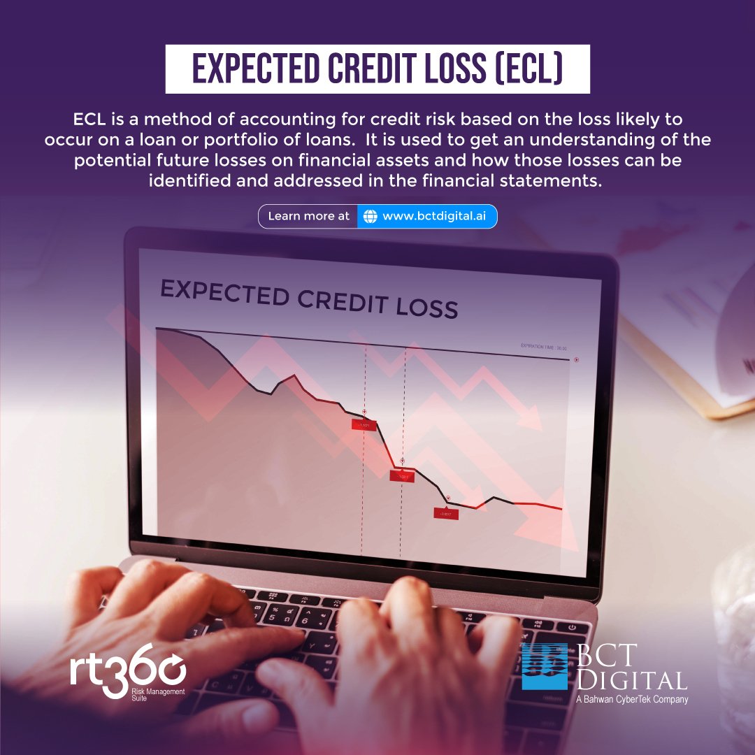 ECL helps FIs anticipate &amp; prepare for potential #loandefaults &amp; #creditlosses. By calculating #ECL, #banks can manage risks effectively, maintain transparency in #financialreporting, &amp; ensure #regulatorycompliance
To know more about #rt360 ECL, visit bctdigital.ai
