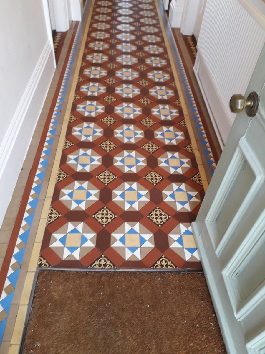 Our latest Victorian tiled Minton floor clean and repair in Nottinghamshire spcarpetandupholsterycare.com